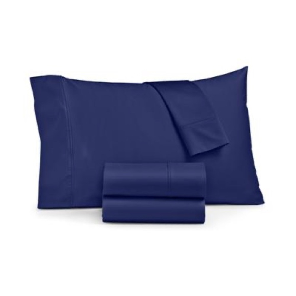 Ashford Solid 1500 Thread count 4Pc. Sheet Set , Full-Navy